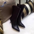 Boots Black Leather Pearl & Snake on Heels